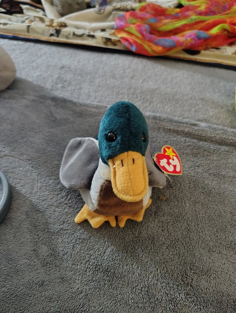 1997 Ty Plush Mallard Duck - Green, Gray, Brown, Yellow